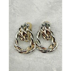 Vintage‎ Anne Klein Earrings Clip Ons Silver Tone
